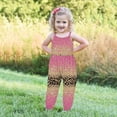 thumbnail image 5 of Toddler Baby Girls One Piece Jumpsuits Sleeveless Strap Hawaiian Rompers Summer Outfits with Pockets (5-6 Years, Pink), 5 of 5