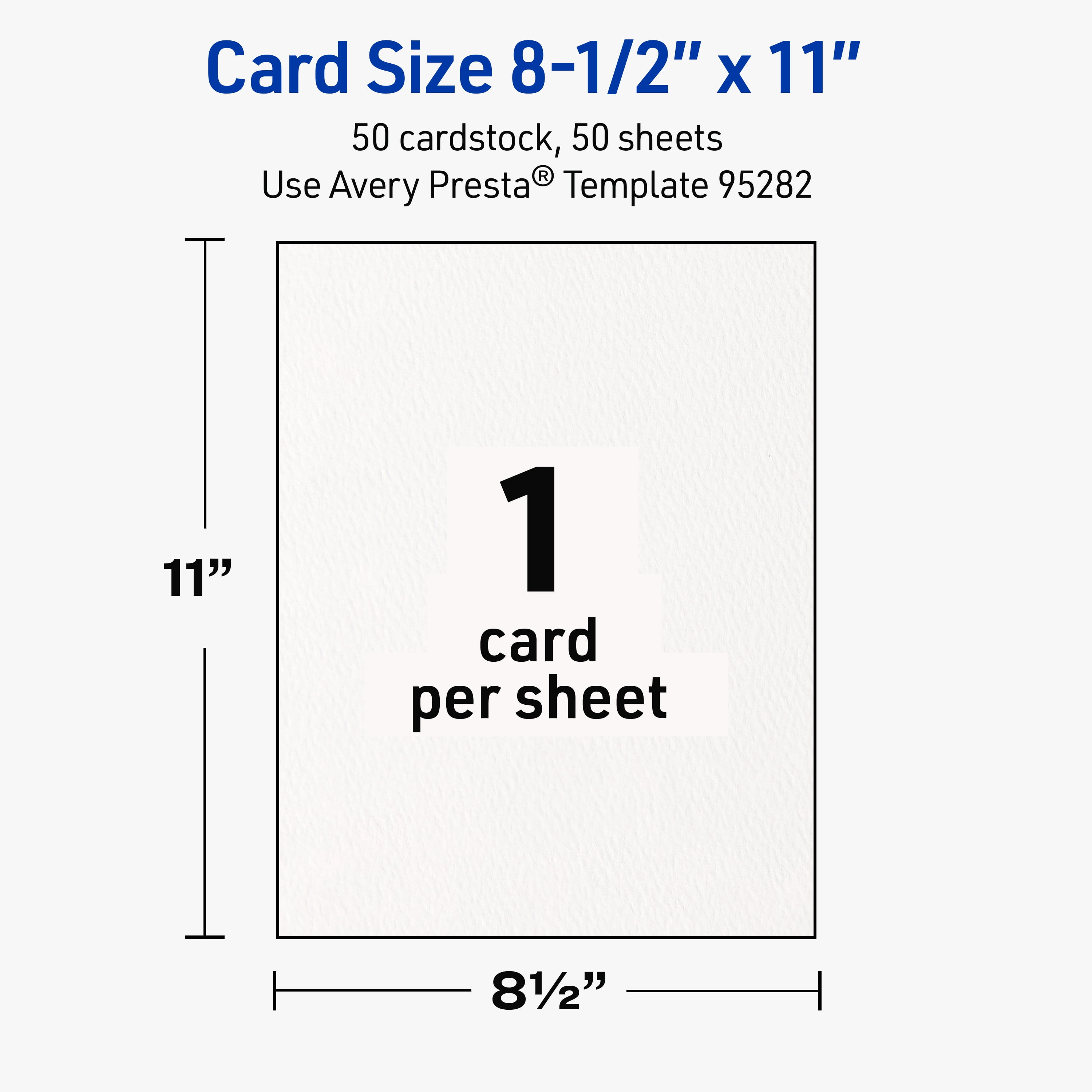 Avery Rectangle Cardstock Sheets, 8.5" x 11", Matte, 50 Total
