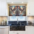 thumbnail image 6 of Wobogo Eagle Soaring in The Sky Kitchen Curtains 2 Piece Set Farmhouse Country Style Light Filtering Small Window Drapes Suitable for Bathroom Laundry Room and RV 27x36in, 6 of 9