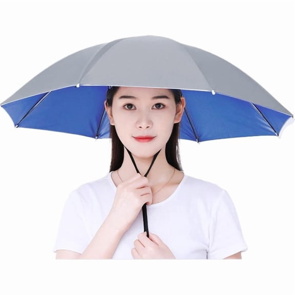 Umbrella Hat Adult Women - Hands Free Folding Sun Rain Protection Fishing Hiking Beach Headwear