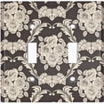 thumbnail image 2 of Metal Light Switch Plate Outlet Cover (Damask Rose Black - Double Toggle), 2 of 2