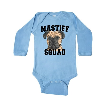 

Inktastic Dog Mastiff Squad Gift Baby Boy or Baby Girl Long Sleeve Bodysuit