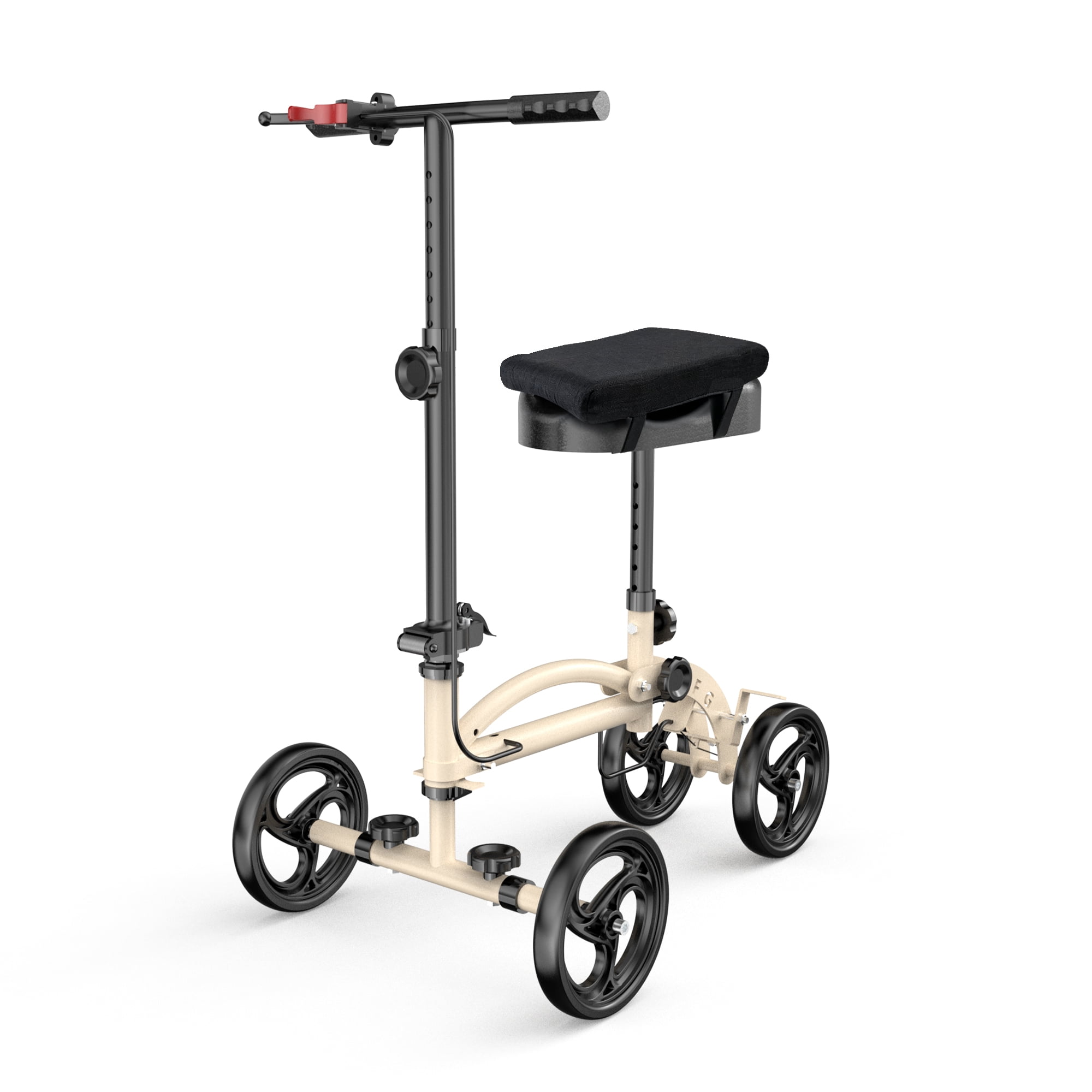 Flybrother Knee Scooter Foldable Knee Scooter for Adults for Foot Surgery Beige
