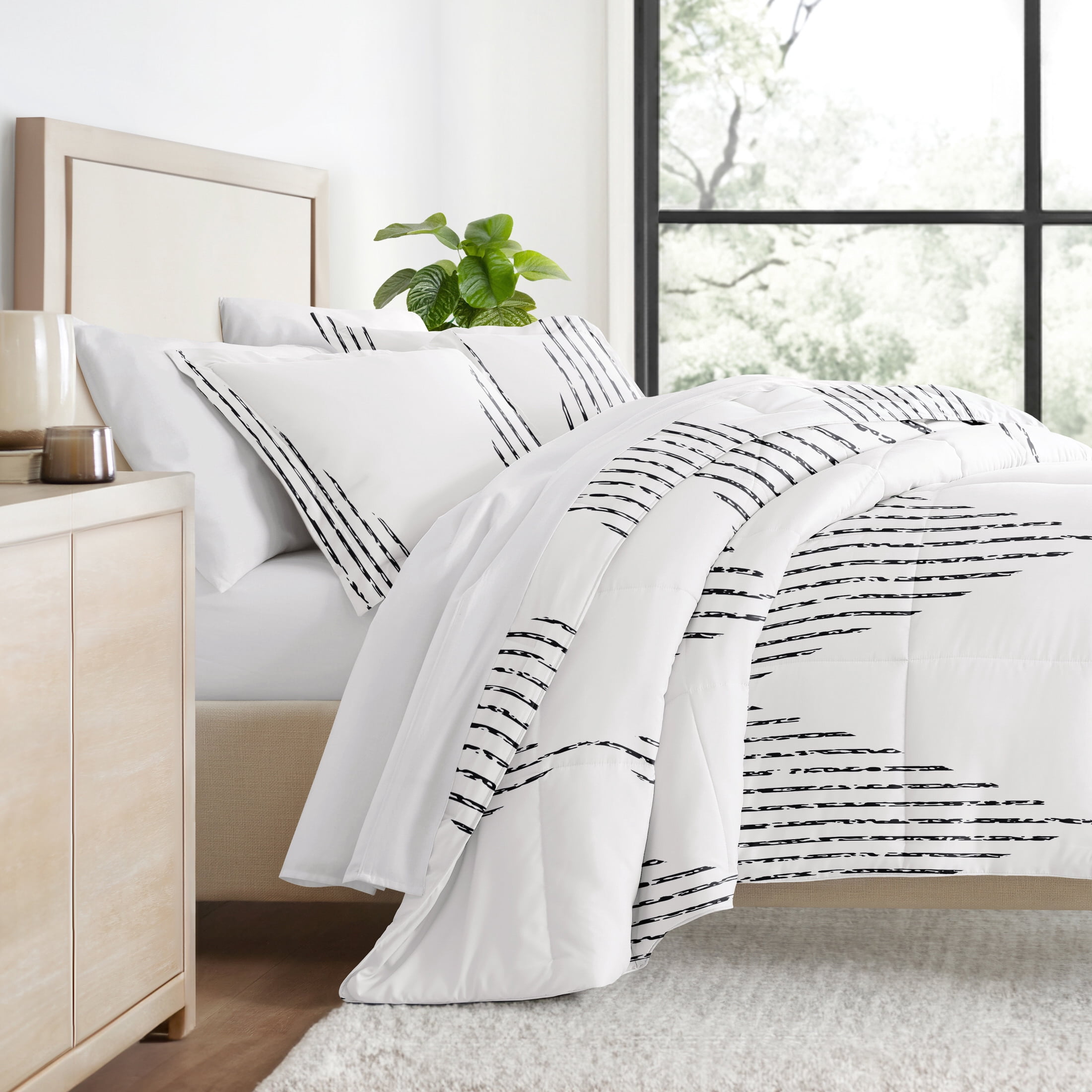 All Season Ultra Soft Comforter Set Down-Alternative Bedding in Diamond Stripe for Twin/Twin XL Size by Comfort Canopy