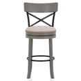 thumbnail image 7 of Furniture of America Zaren Round Swivel X-Cross Back Dining Room 29" Bar Stools, Gray (Set of 2), 7 of 7