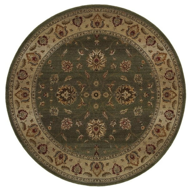 Oriental Weavers Genesis 8' Round Machine Woven Rug in Green