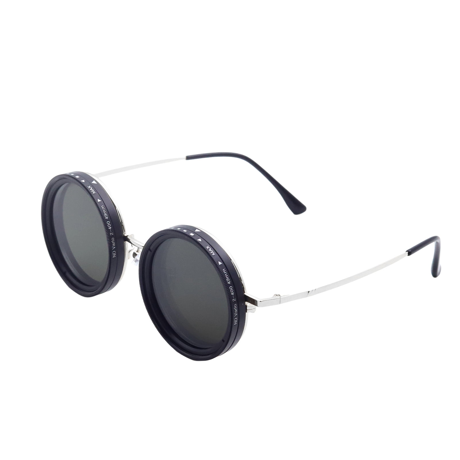 ZenCart Round Polarized Glasses with ND Filter Lenses 1-9 Gears Adjustable Tint Sunglasses UV Protection Men Beach Fishing Driving Cycling Glasses Eyewear