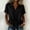 A232 Black, variant on Womens Linen Blouses V Neck Short Sleeve Tie Knot Front Lightweight Button Down Shirt Casual Elegant Summer Work Loose Fit Tunic Breathable Basic Daily Wear Tops