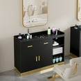thumbnail image 3 of Advwin Freestanding Salon Station Storage Cabinet, Baber Station with Adjustable Shelves & Hair Dryer Holders, Hair Styling Station Beauty Salon Spa Equipment, 3 of 10