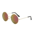 thumbnail image 2 of Retro Round Gold Metal Sunglasses with Black Lenses, UV400 Protection Classic Fashion Eyewear for Men Women, 2 of 4