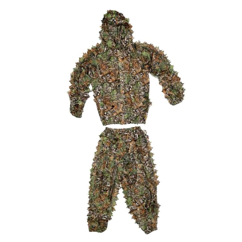 Zippered Jacket 4 pc Adult Ghillie Suit Woodland color Turkey Hunting 
