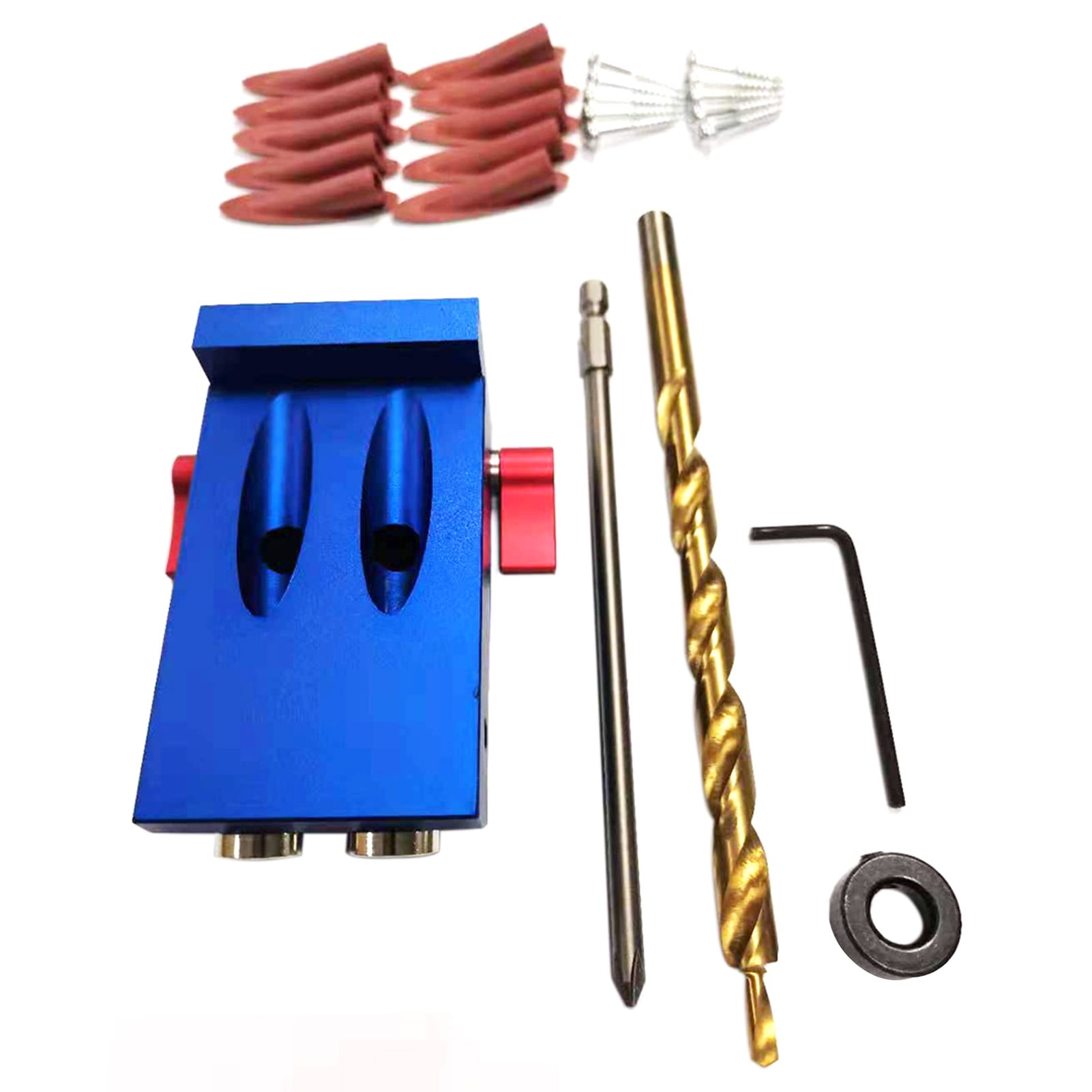 Pocket Hole Jig Kit System Kreg Style Wood Joinery Tool Set w/ Step Drill Bit UK 