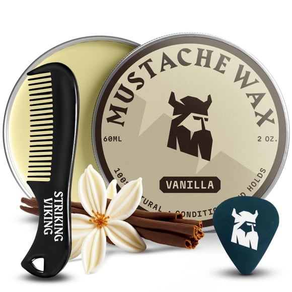 Kit de cera y peine para bigote, llamativo estilo Viking, fijación media/fuerte