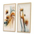 thumbnail image 3 of Designart "Hyperrealistic Orange Daisy Blooms II" Daisy Framed Wall Art Set Of 2 - Cream Floral Framed Canvas Set For Living Room Decor, 3 of 6