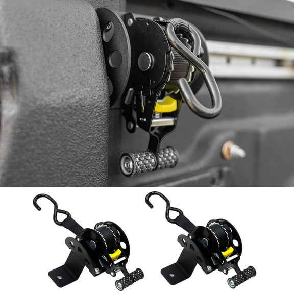 Retractable Ratchet Straps for 2022-2026 Ford Maverick Retracting Straps Auto Retract Securing Strap Tie Down System 2PCS