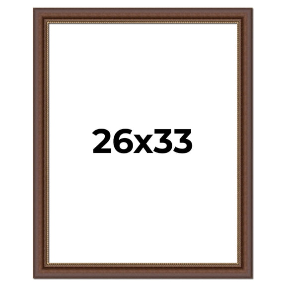 26x33 Copper and Brown Real Wood Picture Frame Width 2 inches | Interior Frame Depth 0.5 inches |