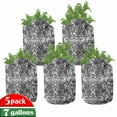 thumbnail image 1 of Gothic Grow Bags 5-Pack, Bridal Victorian Flowers, Heavyduty Fabric Pots with Handles for Plants, 2 Sizes, Black White, by Ambesonne, 1 of 3