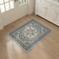 thumbnail image 3 of ODIKA 3'x5' Washable Throw Rug Stain Resistant, Low Profile, Non-Slip Distressed Border Scroll Traditional Ornamental Large Vintage Boho Playful for Entryway, Kitchen, Mudroom, 3 of 7