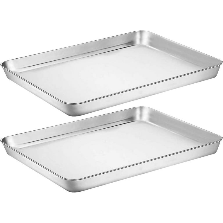 12.5 Inch Toaster Oven Pan with Rack, Stainless Steel Baking Pan