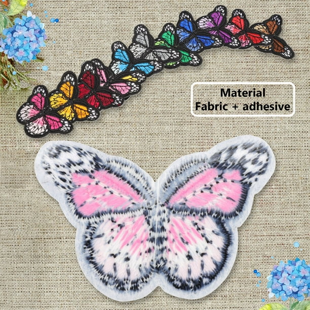 12pcs Butterfly Iron on Patches, Embroidery Applique Patches for Arts Crafts DIY Decor, Arts Craft Sew Making, Jeans, Jackets, Kid's Clothing, Bag