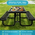 thumbnail image 4 of Outdoor Rectangular Picnic Table, 6 ft. Black | Ideal for Patio and Garden Gatherings | Carbon Steel for Long - term Use | Easy to Keep Clean, 4 of 4