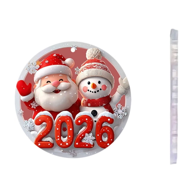 Seyotauo Christmas 2026 Acrylic Cute Mini Pendant, Festive Christmas Tree Hanging Ornament, Durable Acrylic Christmas Santa Decorative Pendant for Christmas Tree Home Holiday Decorations
