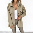 thumbnail image 2 of Niaviben Pea Coat Women Lapel Coat Long Pea Coats for Women Womens Jackets Casual Womens Jackets Casual Jackets for Women Coat for Women Khaki 3XL, 2 of 5