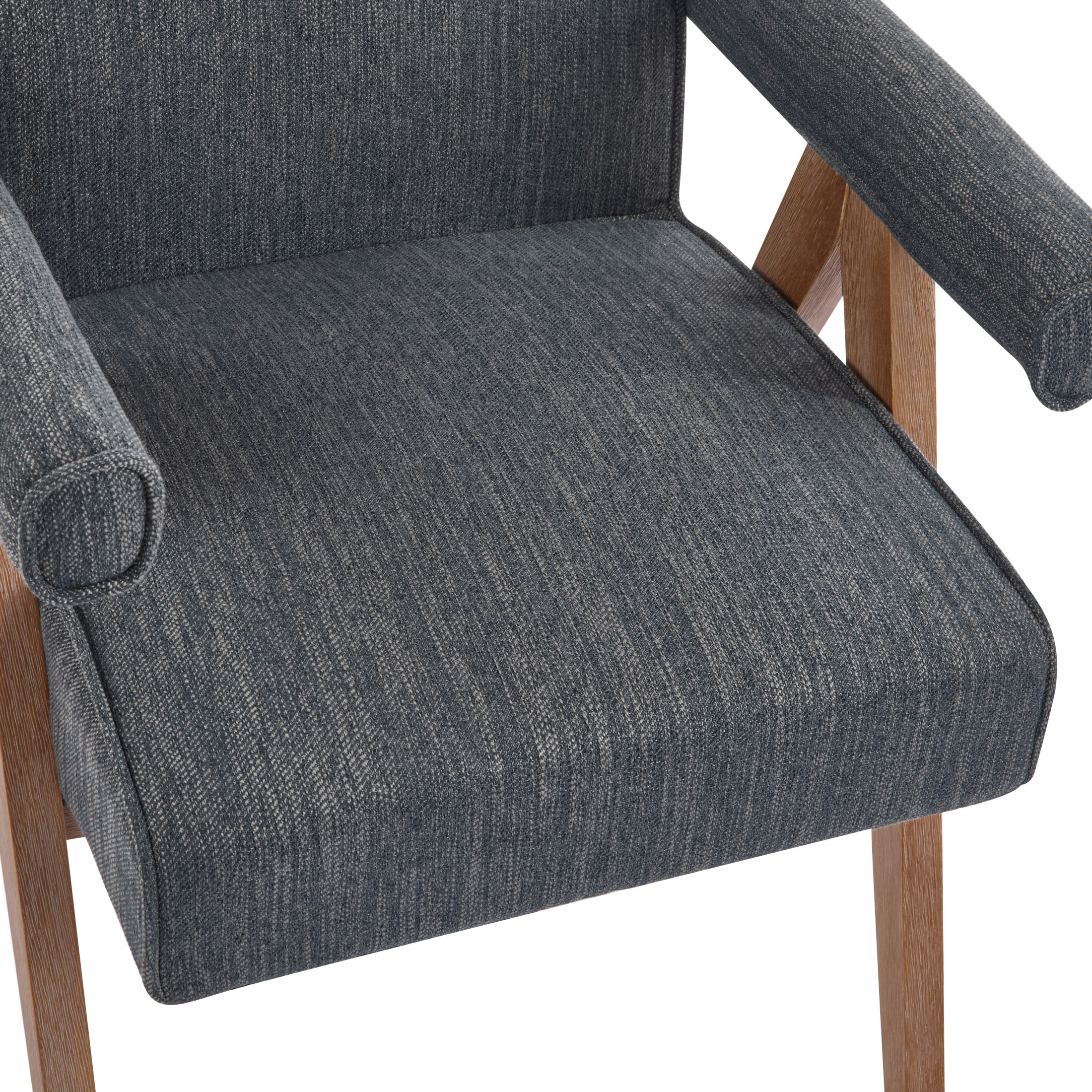 Modern Fabric Upholstered Dining Chair, Rubberwood Frame, Charcoal, Set of 2