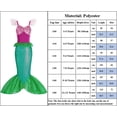 thumbnail image 4 of Little Girls Mermaid Ariel Costume Princess Dress Up Cosplay Party For 9-10 Years, 4 of 5