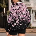 thumbnail image 5 of Yuyamidu Womens Oversized Sweatshirt Zip Up Hoodie Women Hoodies Cherry Blossom Hoodie Womens Zip Up Jacket Oversized Sweatshirts Long Sleeve Jackets Trendy Clothes for Women 2025 3XL, 5 of 8
