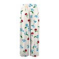 thumbnail image 4 of TRUBKH boho pants for women High Waist Wide Leg Pants Floral Solid Long Palazzo Pants Print Boho Palazzo Pants High Waist Trousers womens hiking pants cotton capri pants for women White S, 4 of 6