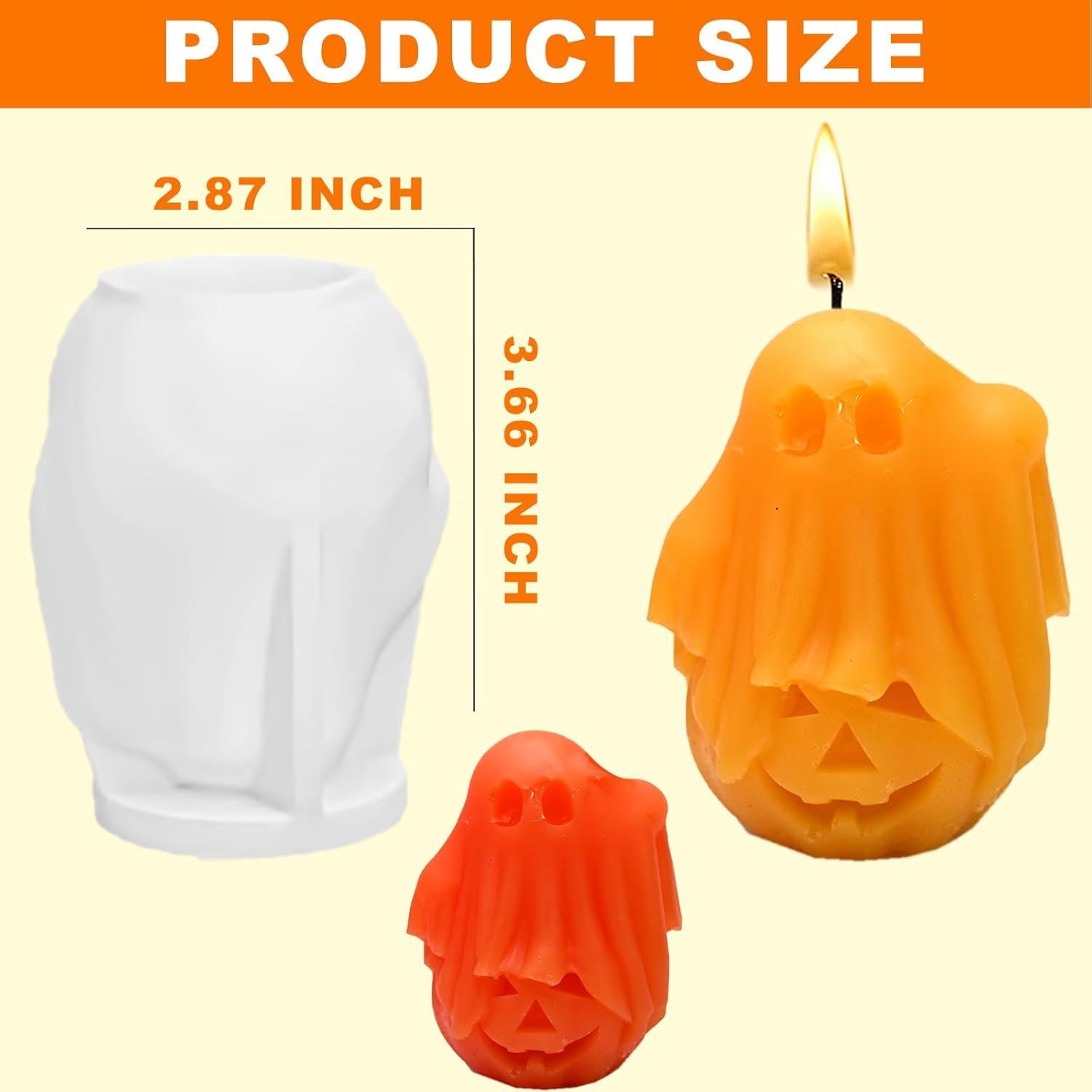 3D Skull Silicone Mold for Resin Candle Soap and Whiskey Ice Making