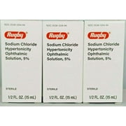 (3 PACK) Rugby Sodium Chloride Ophthalmic Solution Eye Drops 5% 15mL