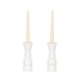 thumbnail image 4 of Kate and Laurel Maleea Modern Glam Two-Piece Marble Taper Candle Holder Set, Set of 2, White, Transitional Authentic Marble Candlestick Holders for Dining Table or Fireplace Mantel Display, 4 of 8