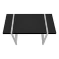 thumbnail image 6 of 48 Inch Black Computer Desk with Silver X Frame and Floating Metal Base, 6 of 11