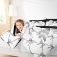 thumbnail image 4 of jejeloiu Girls Cartoon Bow Tie Full Size Comforter Sets,White Gray Black Bedding Sets For Girl Teens Reversible 3pcs, 4 of 8