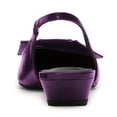 thumbnail image 5 of FSJ Women Chic Bowknot Slingback Pumps Pointed Toe Slip On Classic Chunky Block Low Heels Comfort Shoes Size 12 Purple, 5 of 5