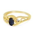 thumbnail image 3 of 10k Yellow Gold Oval Sapphire And Diamond Ring, 3 of 6