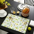 thumbnail image 4 of Yellow Fruit Placemats Set Of 4, Flax Machine Washable Durable Linen Table Mats, Heat Resistant Wrinkle Free Place Mats for Dining Table, Tropical Lemon Garden Design Perfect for Citrus Enthusiasts, 4 of 6