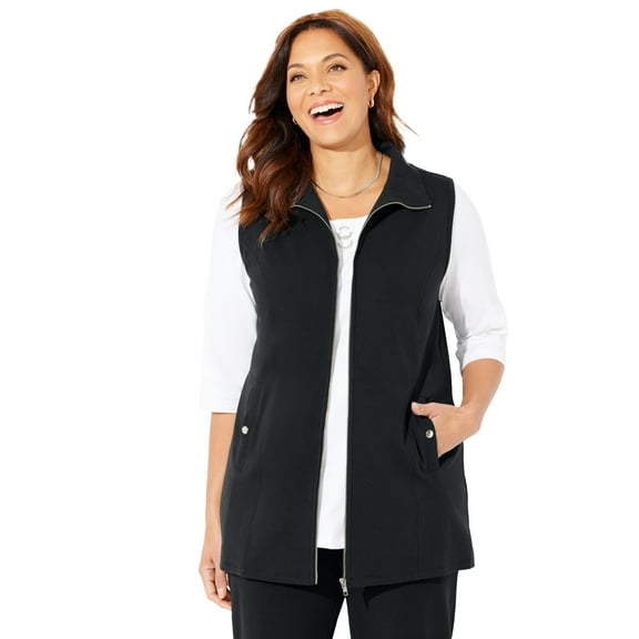 Catherines Women's Plus Size Suprema Studio Zip Front Vest
