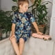 thumbnail image 4 of Balery Abstract Blue Squares Conjunto de Pijama Infantil de Manga Corta con Estampado – Ropa de Dormir de Algodón Suave-Medium, 4 of 6