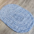 thumbnail image 2 of Super Area Rugs Country Farmhouse Braided Cotton Handmade Area Rug Blue & White 4' Round 4' Round Round, 2 of 5