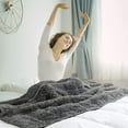 thumbnail image 6 of Uttermara Weighted Blanket 20lbs for Adults, Super Soft Plush Fleece and Sherpa Blanket, Shaggy Long Fur Throw Blankets, 60"x80" Gray, 6 of 9