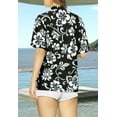 thumbnail image 5 of HAPPY BAY Women's Button Down Blouses Summer Beach Party Blouse Shirt Collared Short Sleeve Tropical Vacation Button up Dress Tee Hawaiian Shirts for Women S Floral, Black, 5 of 5