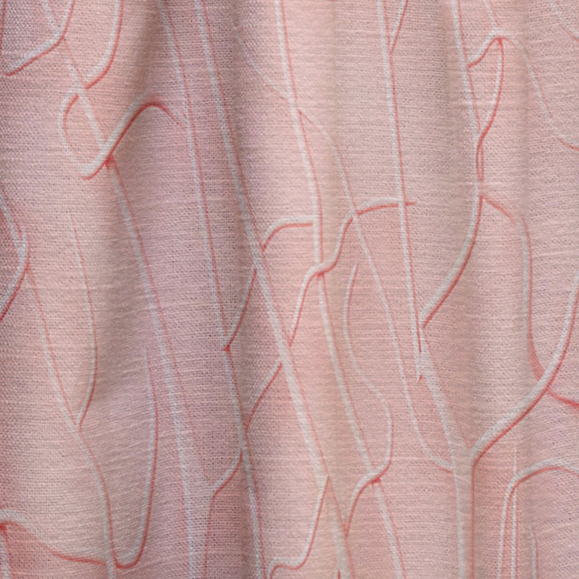 Designart 'Living Botanical Coral Pink' Mid-Century Modern Curtain Panel