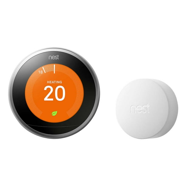Nest Thermostat d'Apprentissage Intelligent Wi-Fi de 3e Génération avec Faisceau de Capteurs de Température
