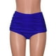 thumbnail image 4 of Gibobby traje de baño mujer Calzoncillos de talle Bikini para mujer Plus Traje de baño Parte inferior Ruched Swim High Swimwears Tankinis Set(Azul,XL), 4 of 4