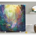 thumbnail image 1 of Underwater Fish Shower Curtain Set, Underwater with Coral Reef and Colorful Fish Aquarium Artistic Home Art, Bathroom Decor, Turquoise Yellow Pink, by Ambesonne, 1 of 4
