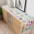 thumbnail image 4 of Tulips Spring Floral Table Runner - 48 Inch Long, Kitchen Dining Table Runner Dresser Scarves, Flowers Butterfly Plaid Pastoral Farmhouse Decor for Coffee Tables Wedding Party Banquet, 4 of 8