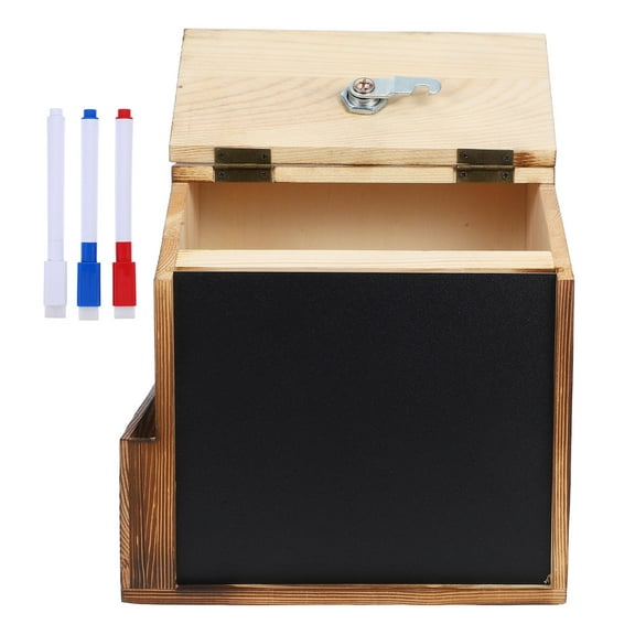 KAKOWELY Suggestion Box With Slot 1Pack Wood For Wall Mounting
